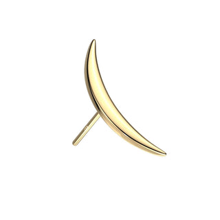 Solid Gold 14 Carat Top Moon Push-In