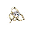 Solid Gold 14 Carat Top Flower Zirconia Opal Push-In