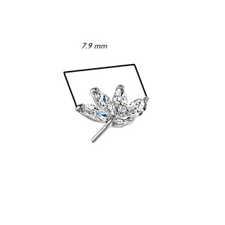 Solid Gold 14 Carat top 5 zirconias marquise cut Push-In