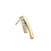 Solid Gold 14 Carat Top Bar Zirconia Push-In