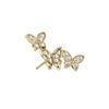 Solid Gold 14 Carat Top Butterfly Zirconia Push-In