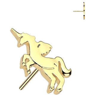 14 Karat Gold Aufsatz Einhorn Push-In