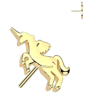 14 Karat Gold Aufsatz Einhorn Push-In