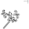 Or 14kt Embout top Fleur De Lis  Enfoncer