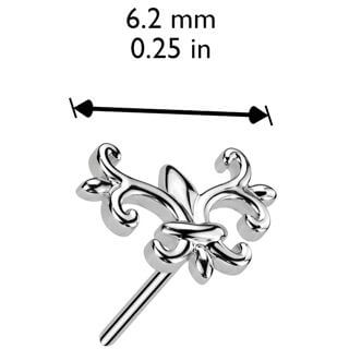 Or 14kt Embout top Fleur De Lis  Enfoncer