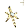 Or 14kt Embout embout en forme de poignard Opal Enfoncer