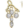 Or 14kt Embout embout en forme de chandelier Zircon Enfoncer