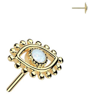 14 Karat Gold Aufsatz Opal Auge Push-In