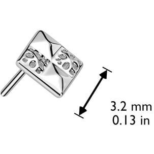 Or 14kt Embout embout en forme de carré Enfoncer