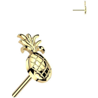 Or 14kt Embout embout en forme d'ananas Enfoncer