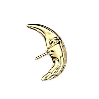 Solid Gold 14 Carat Top Moon Push-In