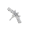 Solid Gold 14 Carat top fan zirconias marquise cut Push-In