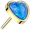 Solid Gold 14 Carat Heart Opal Push-In