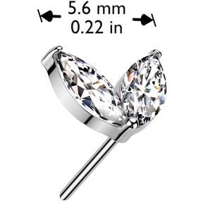 Or 14kt Embout Embout 2 zircones Enfoncer