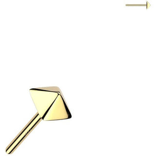 Or 14kt Embout Embout petite pyramide Enfoncer