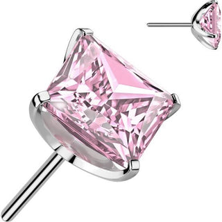 Titanium Top top square zirconia prong setting Push-In