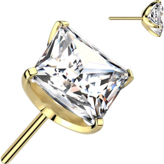 Titanium Top top square zirconia prong setting Push-In