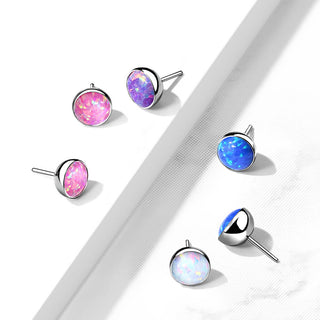 Titanium Top Top Opal Ball Push-In