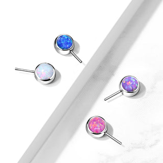 Titanium Top top ball opal bezel setting Push-In