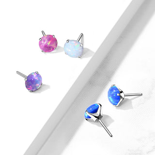 Titanium Top top round opal prong setting Push-In