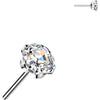 Titanium Top Top Prong Setting Square Asscher Cut Cubic Zirconia Push-In
