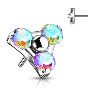 Titanium Top Top Triangle Zirconia prong setting Push-In