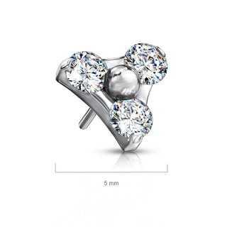 Titanium Top Top Triangle Zirconia prong setting Push-In