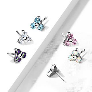 Titanium Top Top Triangle Zirconia prong setting Push-In
