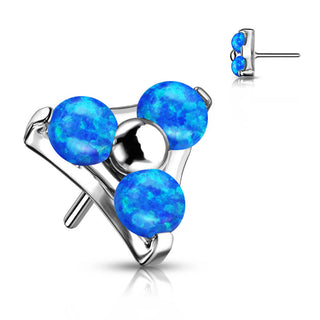 Titanium Top Top Triangle Opal Silver Push-In