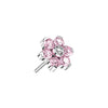 Titanium Top Top Flower Zirconia Silver Push-In