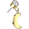 Titanium Top Moon dangle Zircona Push-In
