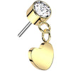 Titanium Top top heart dangle zirconia Push-In