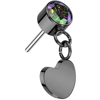 Titanium Top top heart dangle zirconia Push-In