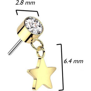 Titanium Star dangle Zirconia Push-In