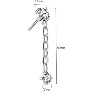 Titanium top chain dangle zirconia Push-In