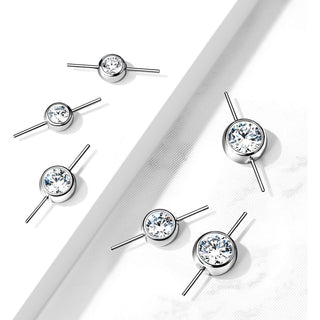 Titanium Top Connector Ball Zirconia Silver Push-In