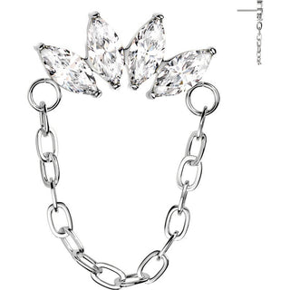 Titanium Top top chain marquise cut zirconias Push-In