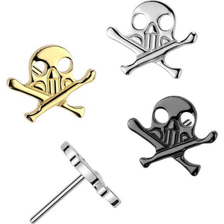 Titanium Top top skull with crossbones Push-In