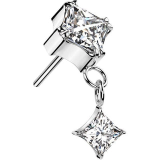 Titanium Top zirconia prong setting dangle Push-In