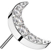 Titanium Top top crescent moon zirconia Push-In