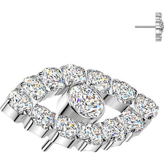 Titanium top cnc set cubic zirconia all seeing eye Push-In