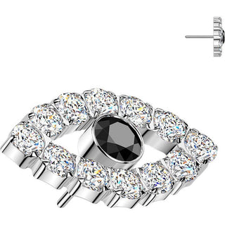 Titanium top cnc set cubic zirconia all seeing eye Push-In