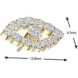 Titanium top cnc set cubic zirconia all seeing eye Push-In
