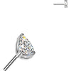 Titanium Top top prong set teardrop cubic zirconia Push-In