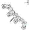 Titanium top baguette and round cubic zirconia crown Push-In