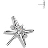 Titanium top cubic zirconia centered starburst Push-In