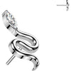 Titanium top snake with marquise cubic zirconia head Push-In