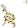 Titanium top snake with marquise cubic zirconia head Push-In