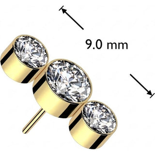 Titanium Top top 3 zirconias bezel setting Push-In