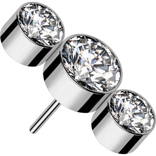 Titanium Top top 3 zirconias bezel setting Push-In